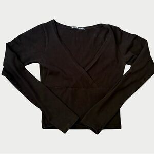 Criss Cross Black Cropped Top